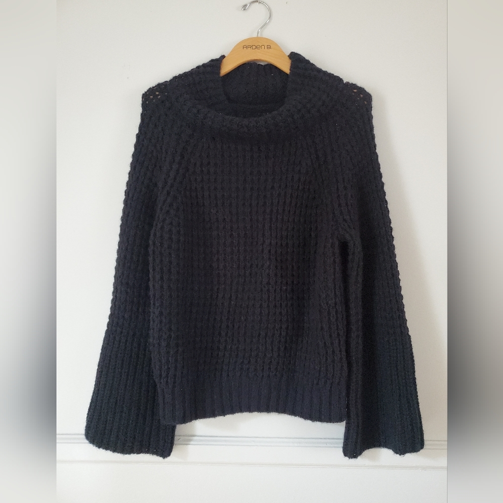 Anthropologie Mauve Flare sleeve cowl neck sweater